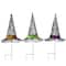 23" Black LED Witch Hat Halloween Garden Stakes